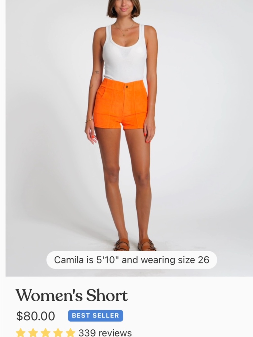 Hammies High-Rise Orange Tailored Shorts